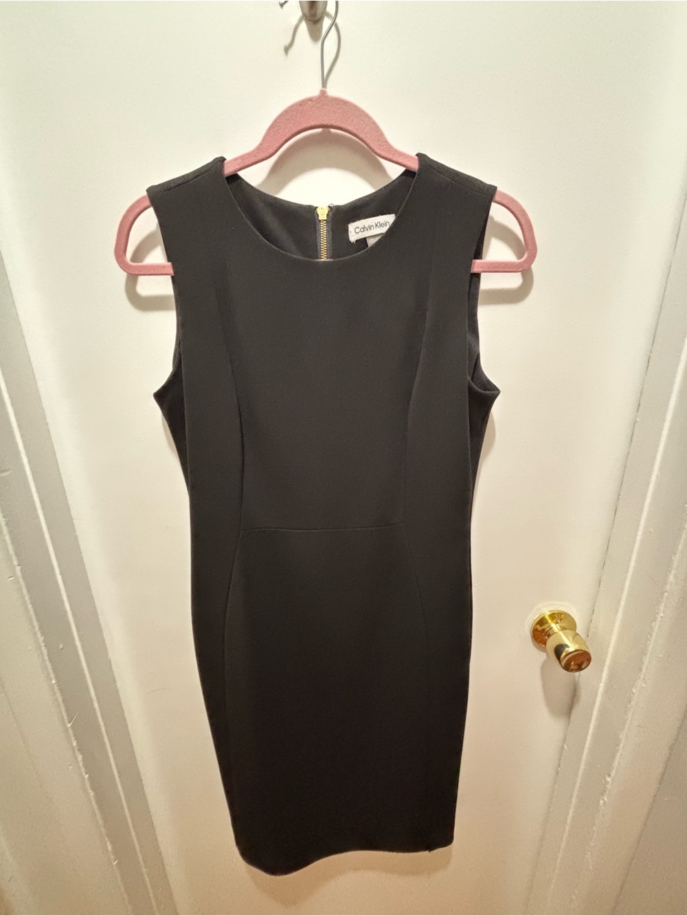 Calvin Klein Black Sleeveless Sheath Dress
